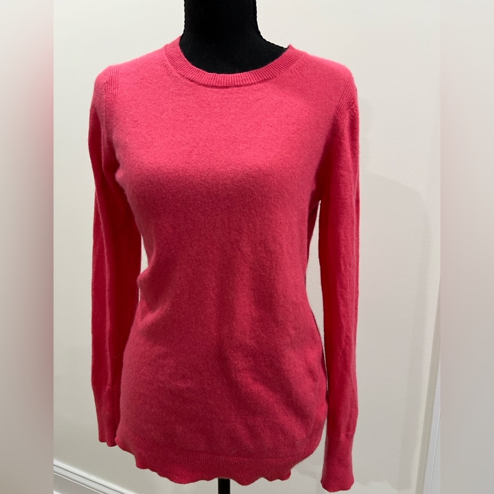 Banana Republic Bold Pink Crew Neck Sweater Filipucci Cashmere Small Imported